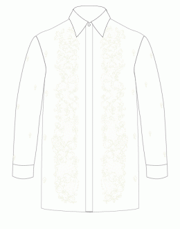 Men's Barong White Ramie Linen blend 100684 White
